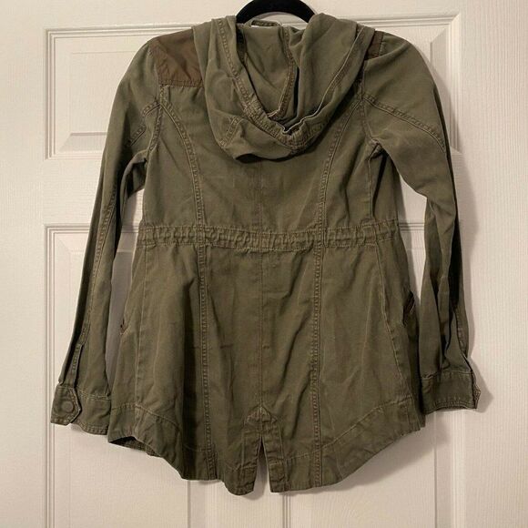 American Rag Cie Womens Brown Long Sleeve Hooded Full Zip Trench Coat Size XXS - Picture 2 of 8